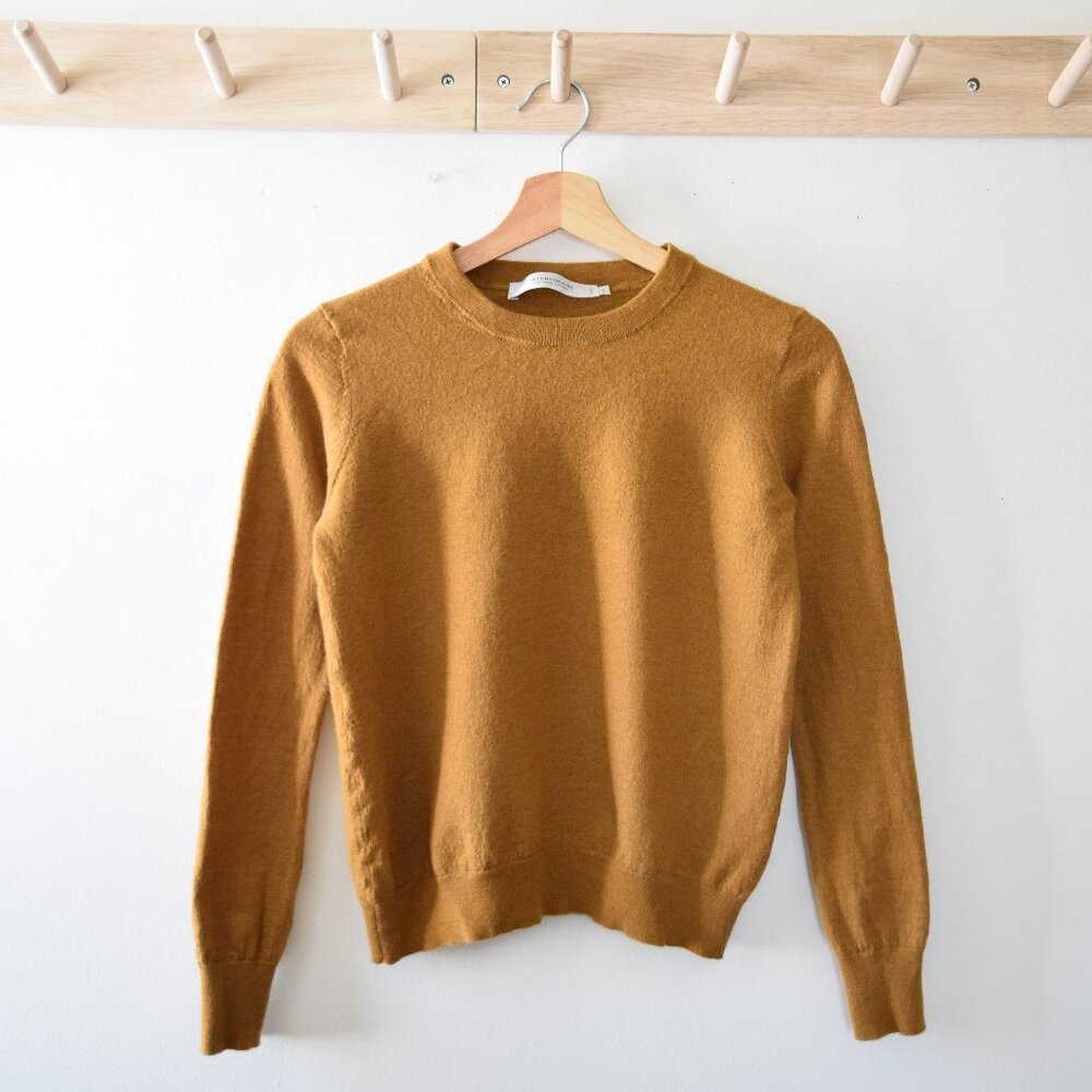 Mustard orange merino wool sweater